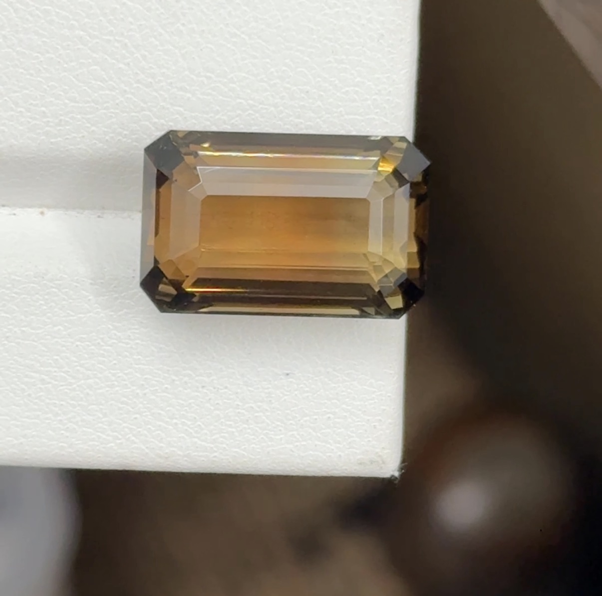 natural bi colour tourmaline octagon