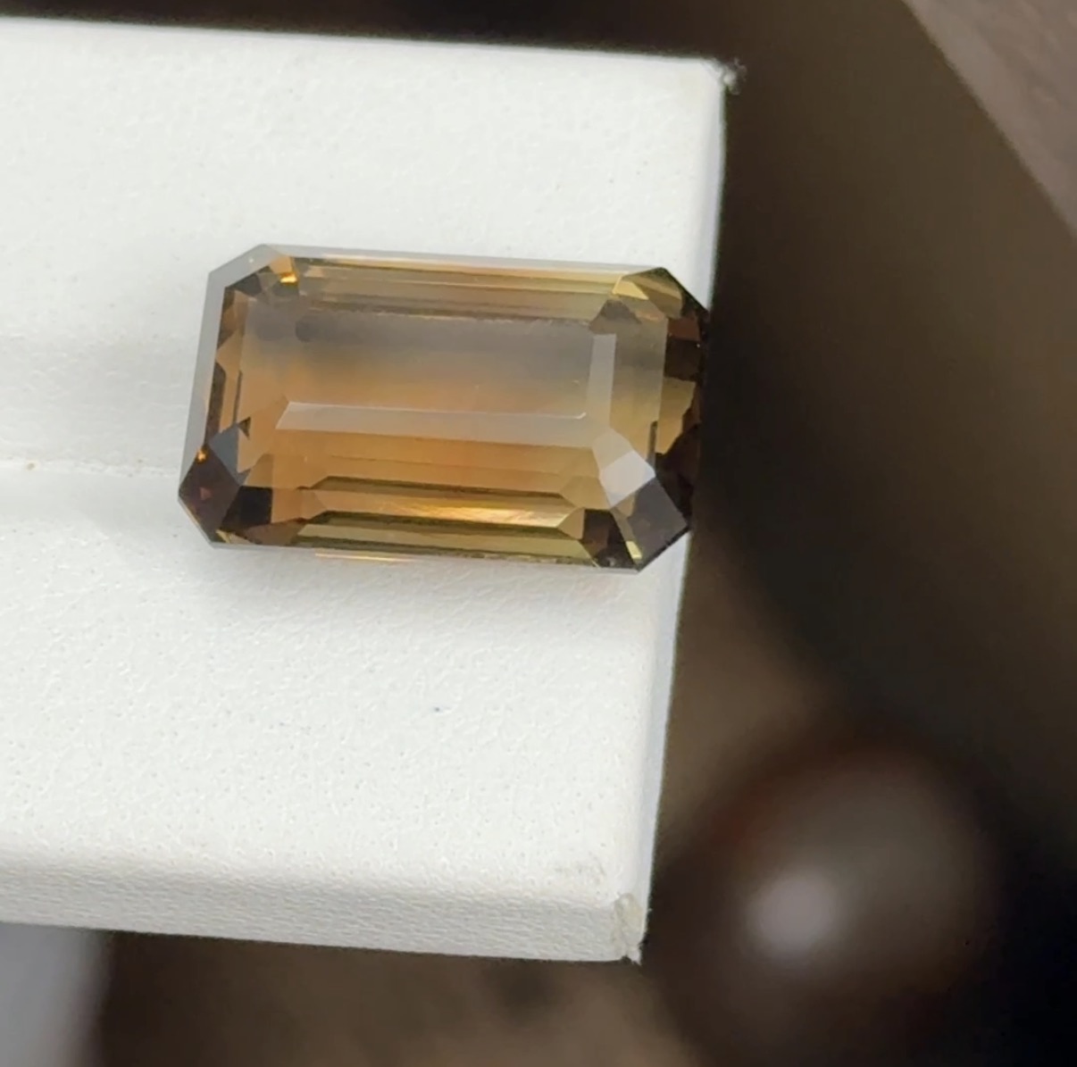 natural bi colour tourmaline octagon - Image 2