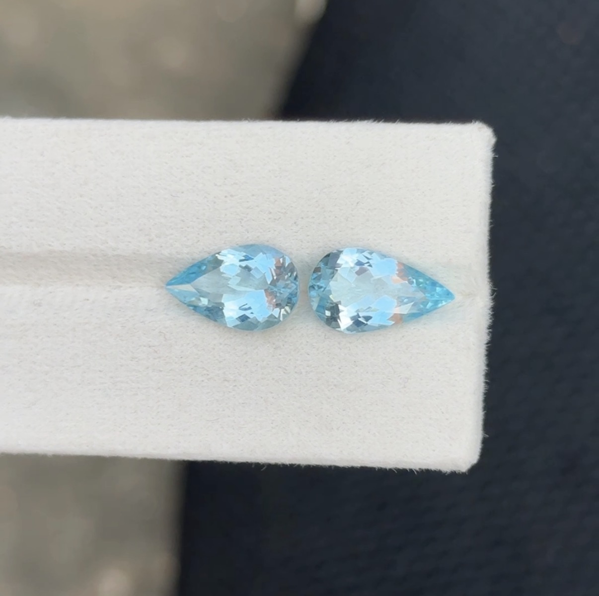 Natural Aquamarine pear pair - Image 4