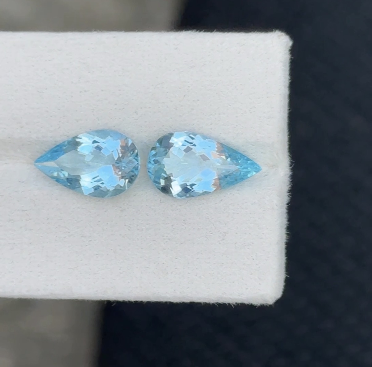Natural Aquamarine pear pair - Image 2